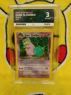 Pokemon Team Rocket Set 2000 Holo Dark Slowbro 12/82 Ace Graded 3 Good Swirl - Image 1