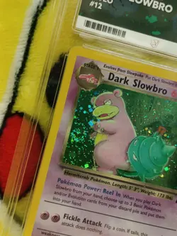 Pokemon Team Rocket Set 2000 Holo Dark Slowbro 12/82 Ace Graded 3 Good Swirl - Image 3