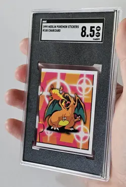 1999 Graded Charizard Merlin Pokemon Stickers #180 SGC 8.5 NM-MT+ - Image 1
