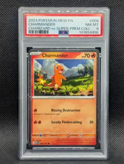 Charmander #004 PSA 8 NM-MINT Charizard ex Super Premium Collection MEW EN - Image 1