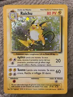 “Pokemon Base Set Raichu 14/102 Holo Rare ITALIAN Unlimited 1999 - Image 1