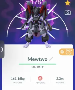 Pokemon Go PTC Acc, Guaranteed Lucky Armor Mewtwo - Image 1