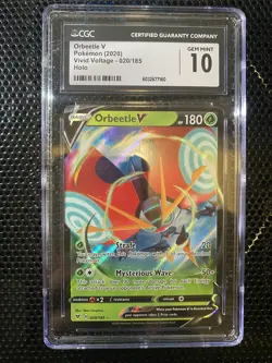 Pokemon TCG Graded Orbeetle V 020/185 Vivid Voltage 2020 CGC Gem Mint 10 - Image 1