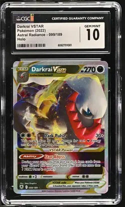 2022 Pokemon Astral Radiance Darkrai VSTAR Holo #099 CGC 10 GEM MINT - Image 1
