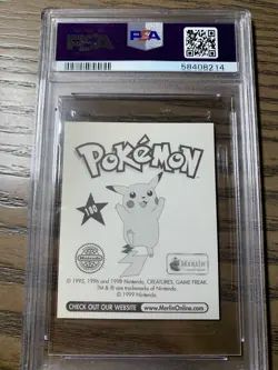 1999 Merlin Pokemon Charizard #180 Sticker PSA 8 - Image 2