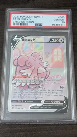 BLISSEY V 2021 Pokemon #183/198 PSA 10 GEM MINT Chilling Reign FULL ART - Image 1