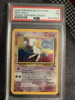 Pokemon Mew Holo Promo PSA 7 09/53 Wotc Promo Pokemon League 2000 - Image 1