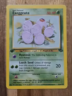 Exeggcute 1st Edition Excellent Pokemon TCG Jungle Set #52/64 1999 **has spots** - Image 2