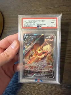 Pokemon 2021 Flareon V SWSH179 Full Art Flareon VMAX Premium Collection - PSA 9 - Image 1