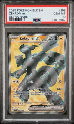 2025 Pokemon Black Bolt Zekrom ex 158/086 Ultra Rare PSA 10 - Image 1