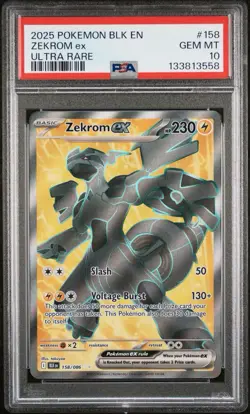 2025 Pokemon Black Bolt Zekrom ex 158/086 Ultra Rare PSA 10 - Image 3
