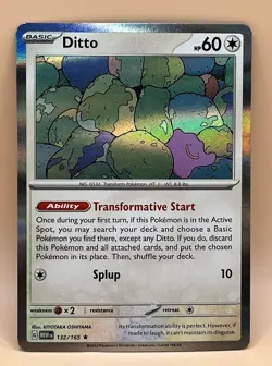 Ditto 132/165 – Scarlet & Violet 151 (Holo Rare) - NM - 2023 Pokemon TCG - Image 1