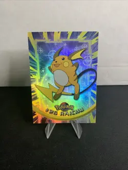 2000 Topps Chrome Pokemon TV Animation Foil #26 Raichu - Image 3