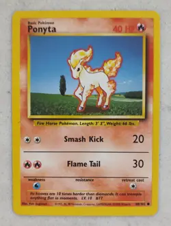 Pokemon TCG Ponyta 60/102 Base Set Common - Image 1