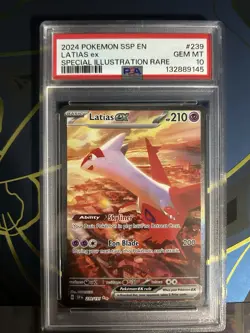 Pokemon Latias EX TCG Surging Sparks 239/191 Special Illustration Rare, PSA 10 - Image 1