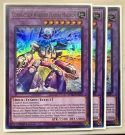Yugioh! 3x Conduction Warrior Plasma Magnum BPRO-EN034 Super Rare 1st Ed NM - Image 1