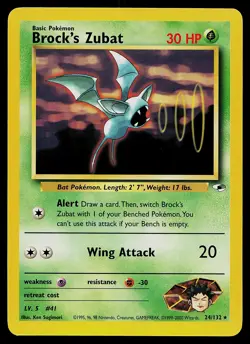 Pokemon Card - Brock's Zubat Gym Heroes 24/132 Rare - Image 1