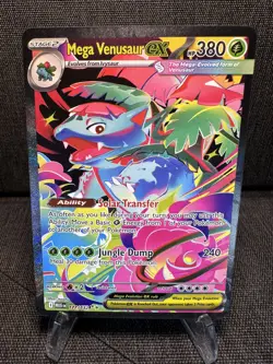 Pokemon Mega Venusaur EX Full Art Holo Me01 Mega Evolution 177/132 Card - Image 1