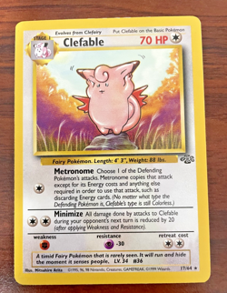 Pokemon card- Clefable 17/64 - Jungle Set 1999 - Vintage - Rare Non Holo - Image 1
