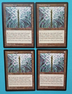 Magic the Gathering MTG Visions WAND OF DENIAL X 4 (3 VLP/E & 1 MP/EX) U 1997! - Image 1
