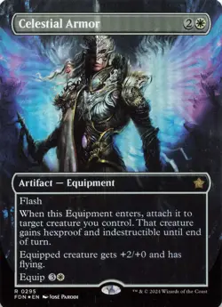 Magic: The Gathering 2024 Foundations Celestial Armor #295 Extended Art - Image 1