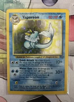 Vaporeon 28/64 Holo Rare Jungle Unlimited Pokemon TCG - HP - Image 1