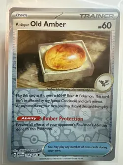 POKEMON 151 ENGLISH REVERSE HOLO OLD AMBER 154/165 MEW EN - Image 1