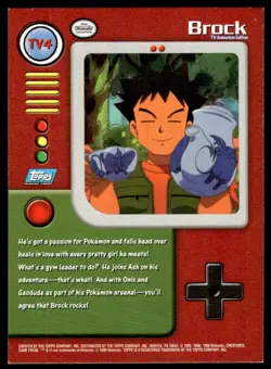 Pokemon TCG #TV4 Brock Topps Series 1 - Image 2