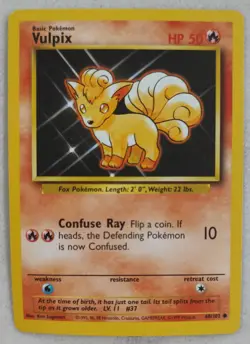 Pokemon TCG Vulpix 68/102 Base Set Common - Image 1