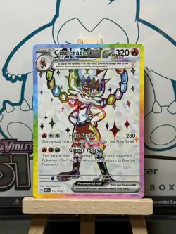 Pokemon TCG: Cinderace ex 157/142 - Stellar Crown - Illustration Rare - GEM MINT - Image 1
