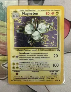 Pokemon TCG Magneton 11/62 Fossil Holo Rare MP - Image 1