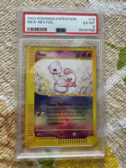 Pokemon PSA 6 Mew 019/165 Expedition Base Set Reverse Holo - Image 1