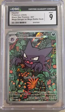 2025 Pokemon Black Star Promo Haunter 027 CGC 9 Mega Gengar ex Deck - Image 1