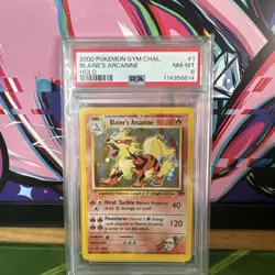2000 POKEMON GYM CHALLENGE HOLO #1 BLAINE'S ARCANINE PSA 8 - Image 1
