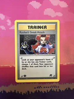 Pokemon Card Rocket's Sneak Attack Team Rocket 1st Edition Rare 72/82 Near Mint - Image 1