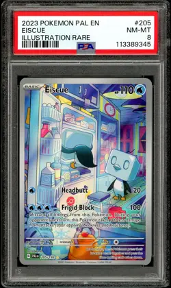 PSA 8 NM-MT Eiscue 205 Paldea Evolved Pokemon Card - Image 1