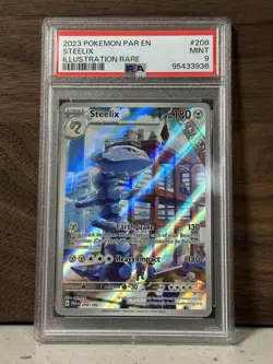 Pokemon TCG Steelix Paradox Rift Holo Card 208/182 PSA 9 Illustration Rare - Image 1