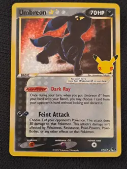 Umbreon Gold Star 17/17 Celebrations: Classic Collection - Pokemon Card - Image 1