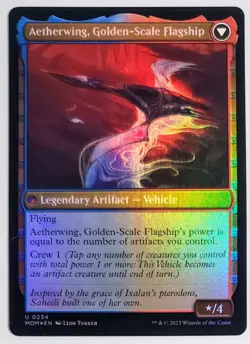 X 1 Invasion of Kaladesh/Aetherwing, Golden-Scale Flagship NM Foil MOM MTG - Image 2