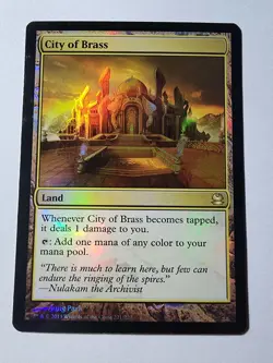 City of Brass Modern Masters Foil - Lightly Played, MTG Land. - Image 1