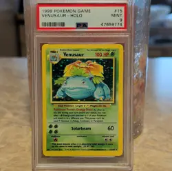 Pokemon PSA 9 1999 Venusaur Holo Base Set English - Image 1