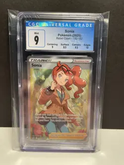 Pokemon Sonia Full Art Trainer Ultra Rare Holo Rebel Clash 192/192 CGC 9 2020 - Image 1