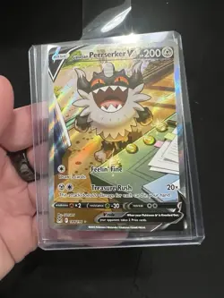 Pokemon Galarian Perrserker V 184/196 Lost Origin Full Art Holo NM - Image 1