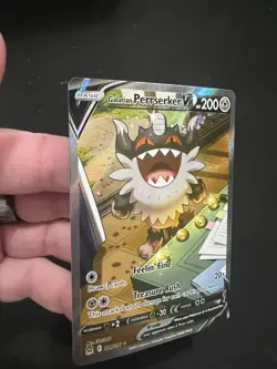 Pokemon Galarian Perrserker V 184/196 Lost Origin Full Art Holo NM - Image 4