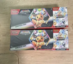 2x Pokemon TCG Prismatic Evolutions Surprise Box Booster Promo Exclusive Sealed - Image 1