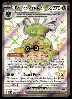 Pokemon TCG SV: Paldean Fates #212/091 Forretress ex NM - Image 1