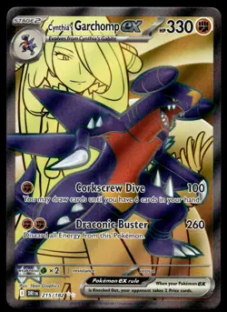 Pokemon TCG SV10: Destined Rivals #215/182 Cynthia's Garchomp ex Holo NM - Image 1