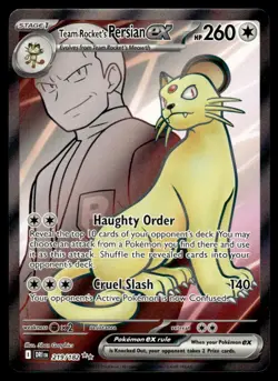 Pokemon TCG SV10: Destined Rivals #219/182 Team Rocket's Persian ex - Image 1