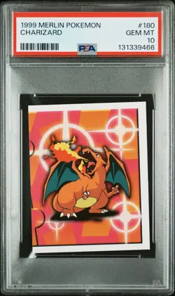 PSA 10 GEM MINT 1999 MERLIN POKEMON #180 CHARIZARD - Image 3
