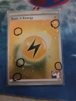 Pokemon 151 Lightning Energy 004 Cosmos Holo 5 Swirls Play Stamp - Image 1